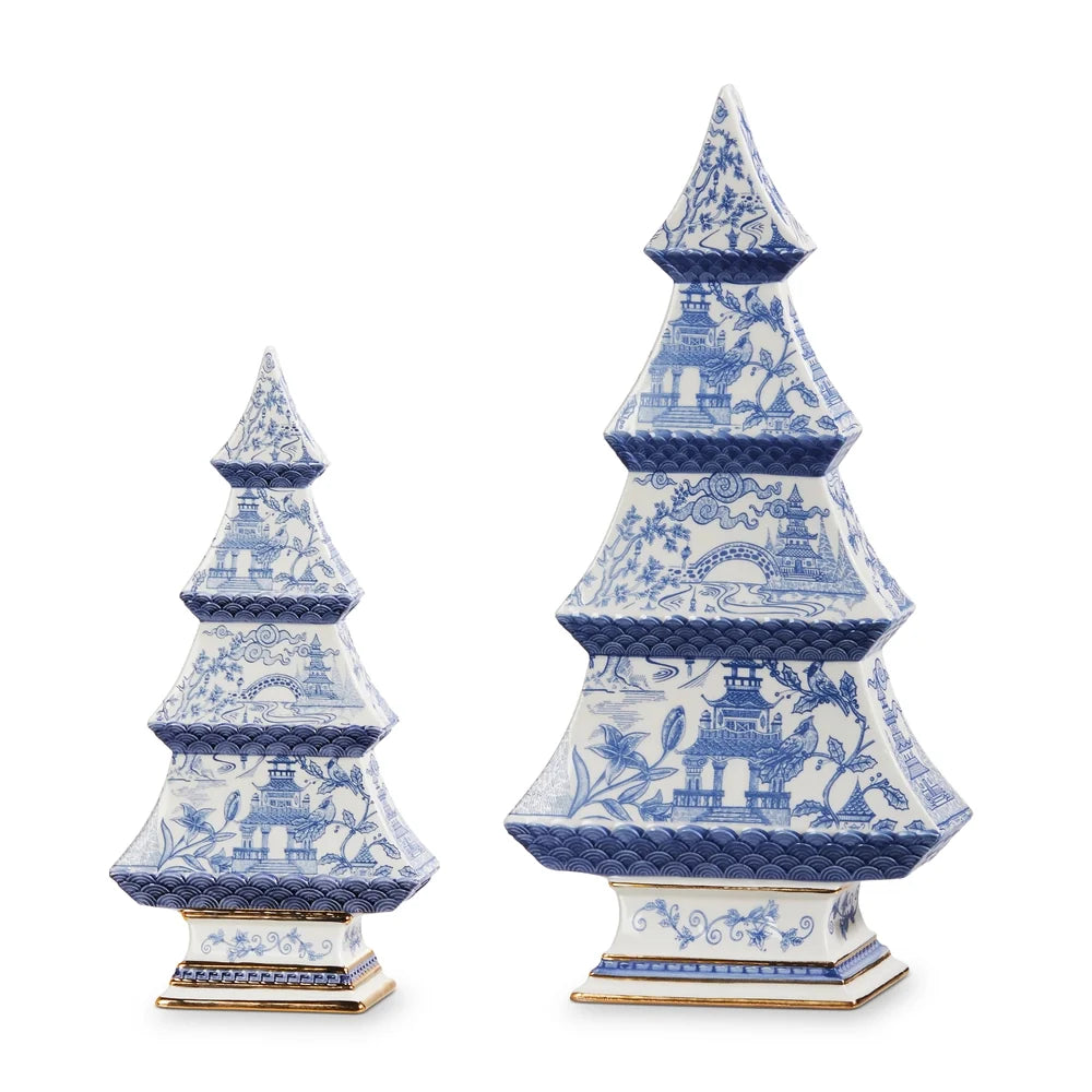 9"Blue Chinoiserie Trees-SMALL ONLY SHIPS 9/1/2026