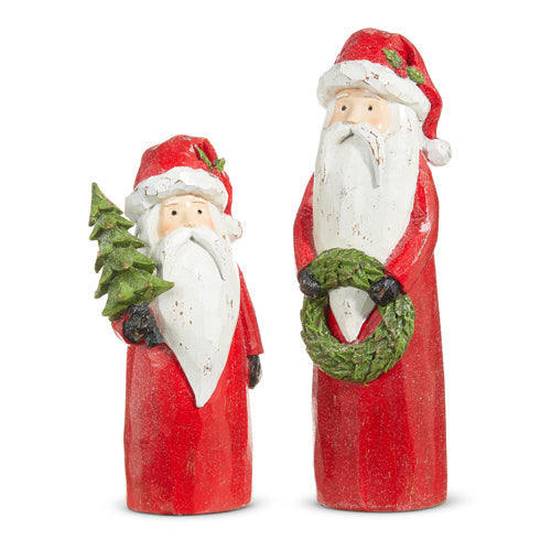 8" Carved Santa WITH TREE (SMALL ONLY)
