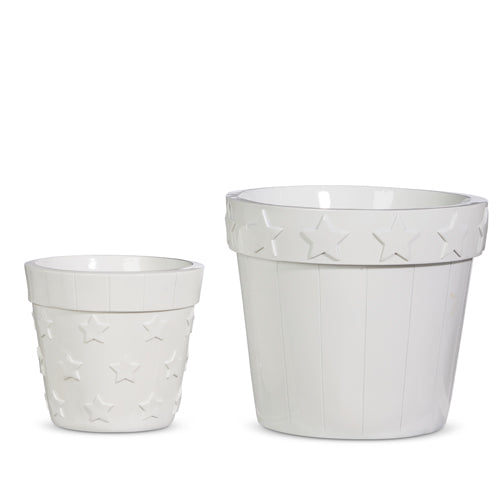 5" WHITE STARS AND STRIPES PLANTER (Left Only)