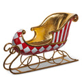 14.5" Red  Gold and White Patterned Sleigh