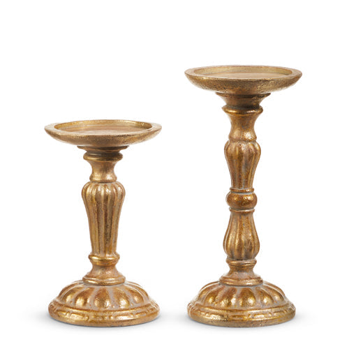 9.5" Antique Gold Candle Holder (LARGE ONLY)
