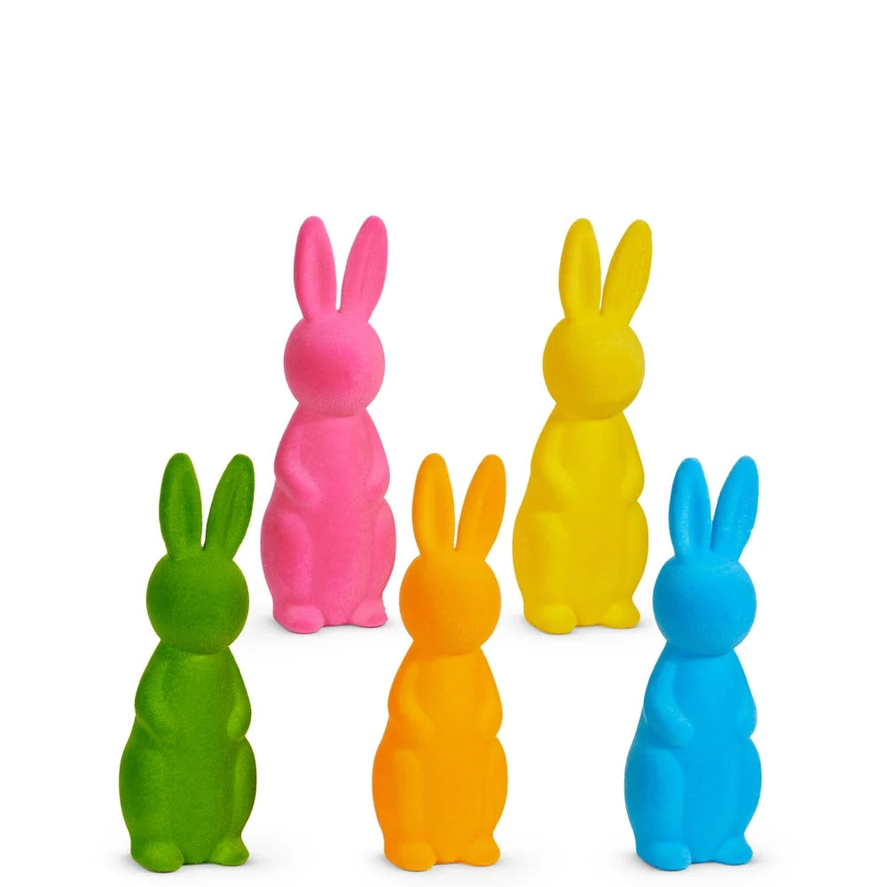 15" Bright Flocked Bunny (BLUE ONLY)