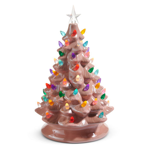 13.5" Lighted Pink Vintage Tree