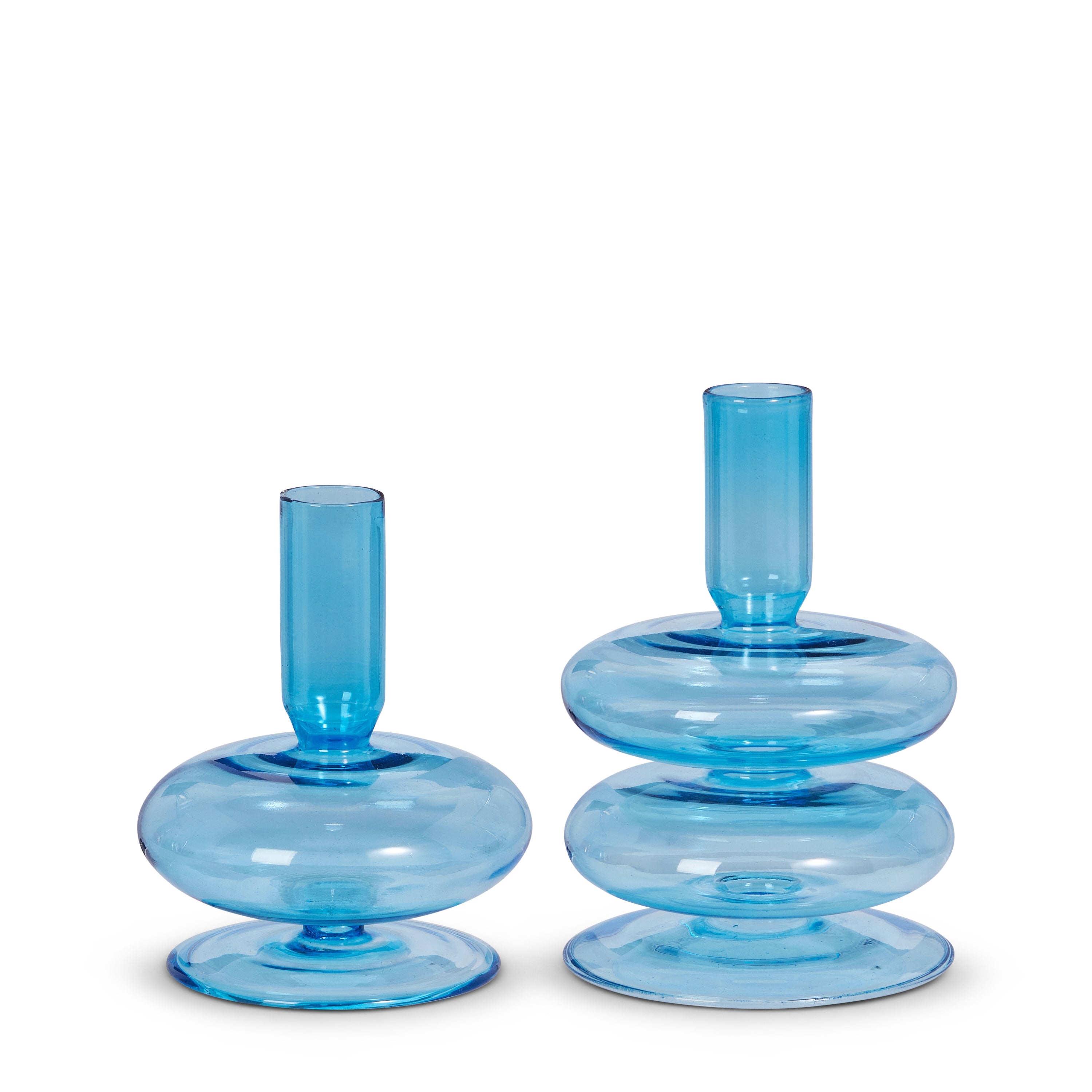 5" BLUE BUBBLE CANDLE STICKS (SMALL ONLY)