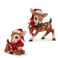 5.75" Cutesy Deer with Wreath (LAYING DOWN)