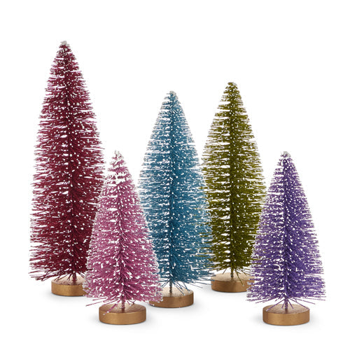 8.5" Multicolor Glittered Trees (BLUE MED)