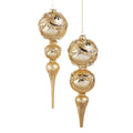 11" Gold Pearl Trimmed Finial Ornament - LEFT ONLY