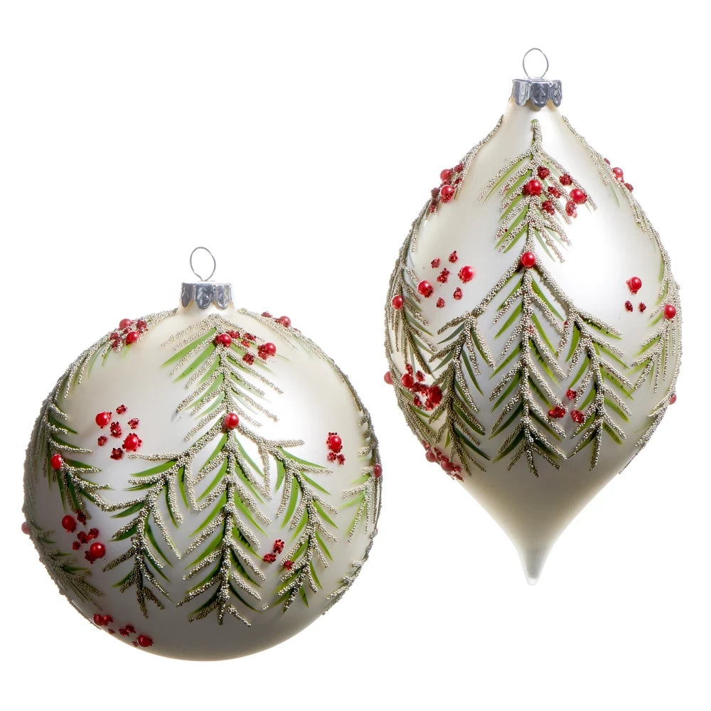 5" Berry and Pine Pattern Ornament (DOUBLE POINT ONLY)