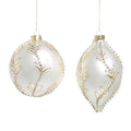 5" White and Gold Leaf Ornament (BALL ONLY)