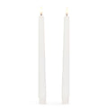 11" White Taper Flameless Candles Set of 2