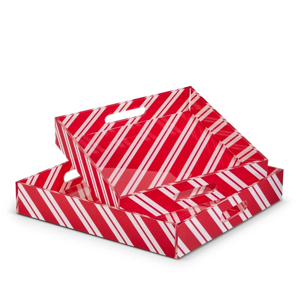 12" Peppermint Stripe Trays-SMALL ONLY