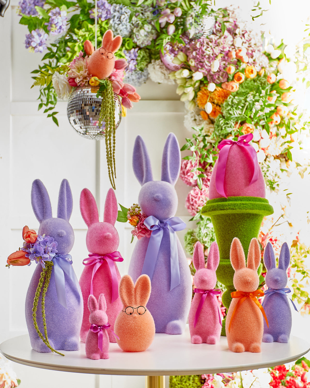 18.5" PURPLE  FLOCKED BUNNY