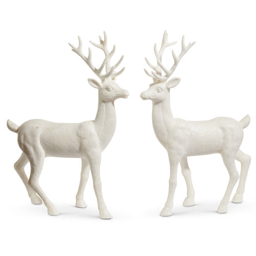 18" White Glitter Deer (LOOKING RIGHT)