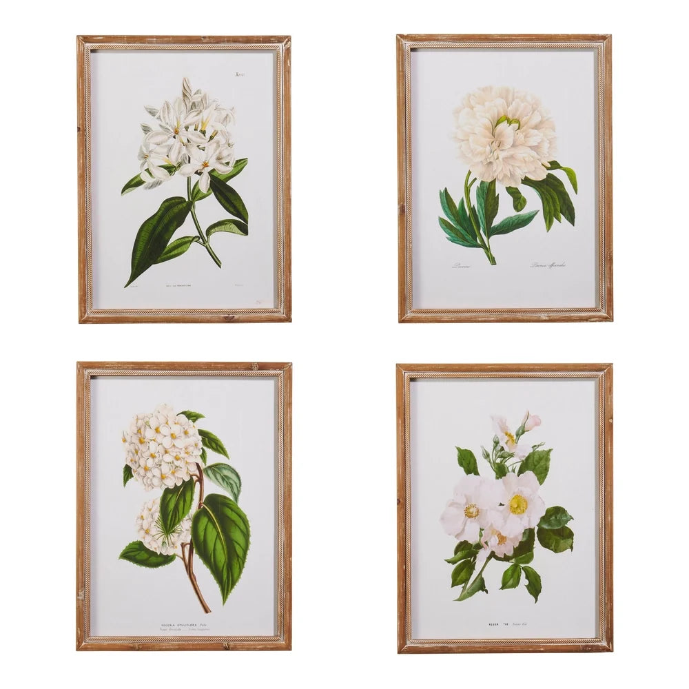 20" White Floral Framed Wall Art (BOTTOM RIGHT)