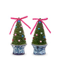 6" Bottle Brush Trees in Chinoiserie Pot Ornament (RIGHT ONLY)