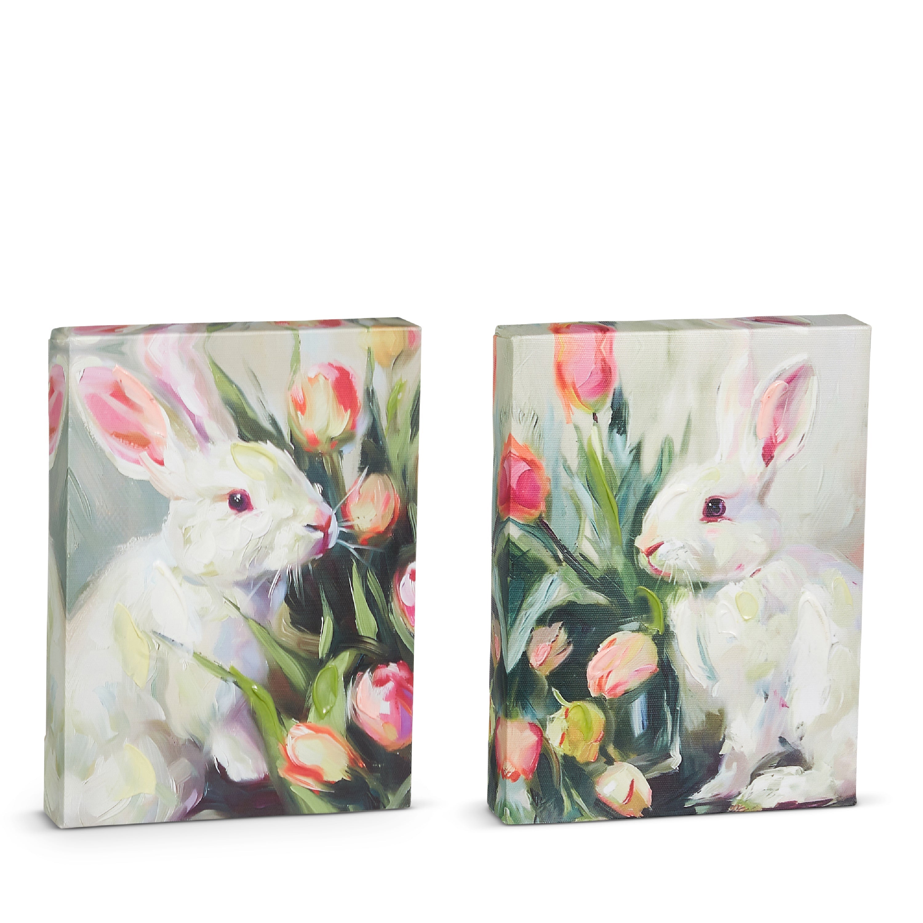 8" TULIP RABBIT WALL ART-GAZING LEFT