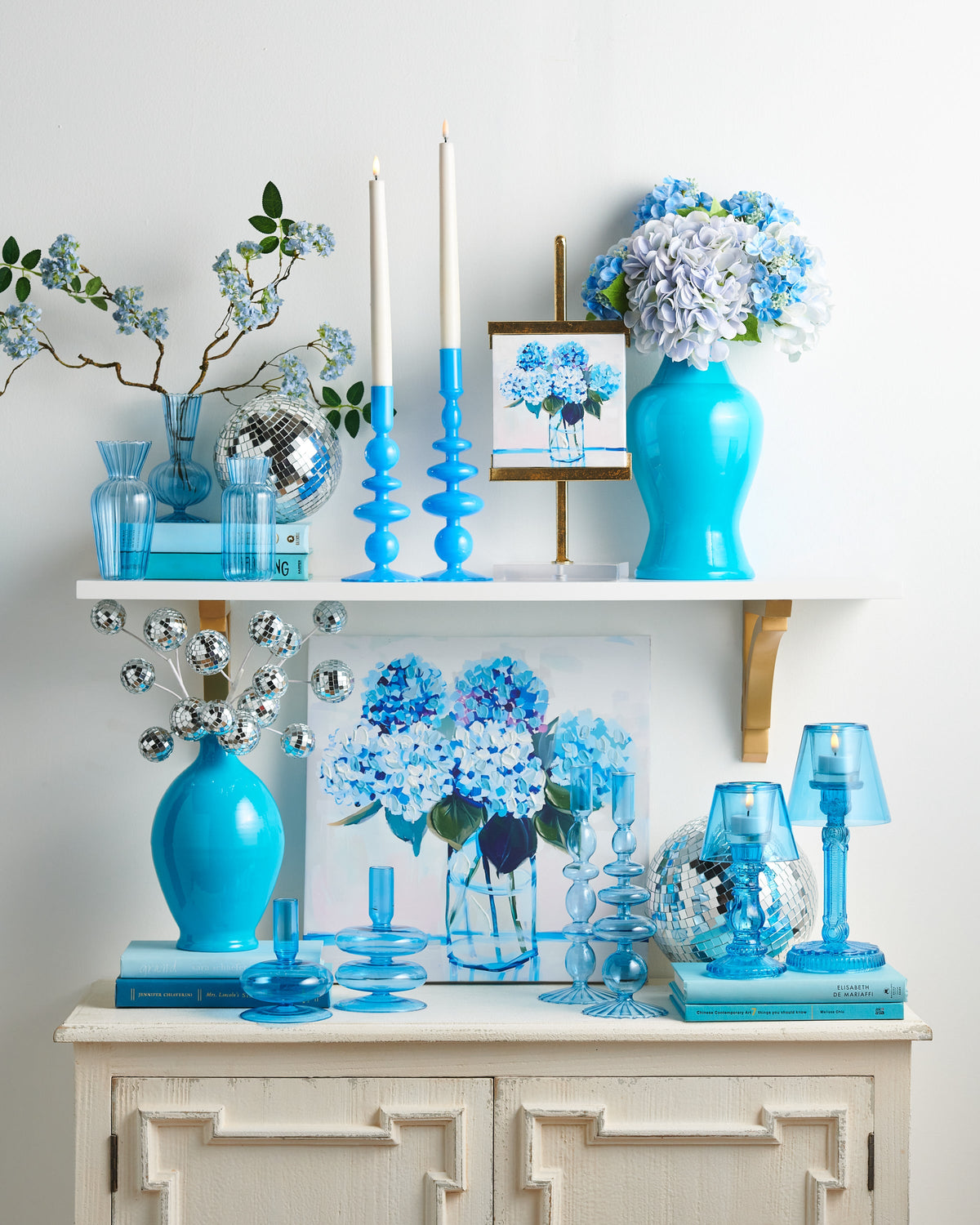 10.25" BLUE CANDLE STICKS (LARGE ONLY)