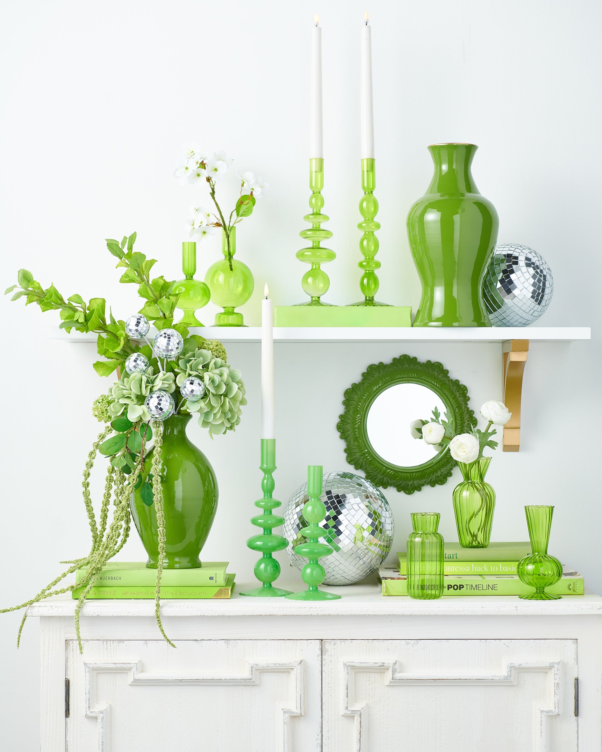 10.25" GREEN CANDLE STICKS (RIGHT ONLY)