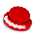 12" Round Red Scallop Tray (SMALL ONLY)