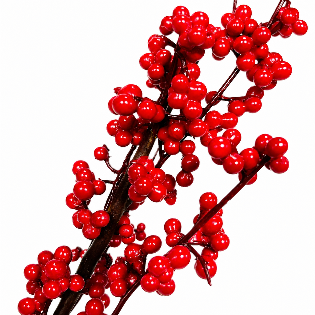 47" Holly Berry Spray Red