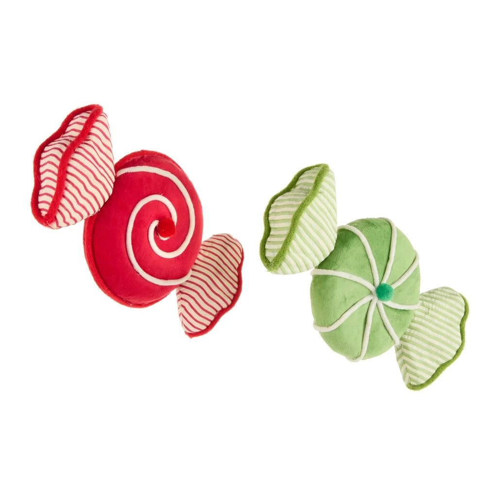 9.25" Velvet and Seersucker Candy Ornament (RED ONLY) SHIPS 9/1/2026
