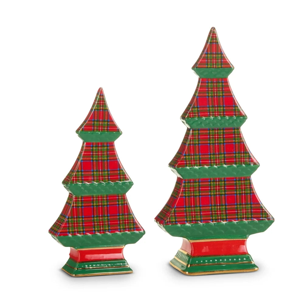 8.75" Plaid Tabletop Trees (LARGE ONLY) SHIPS 9/1/2026