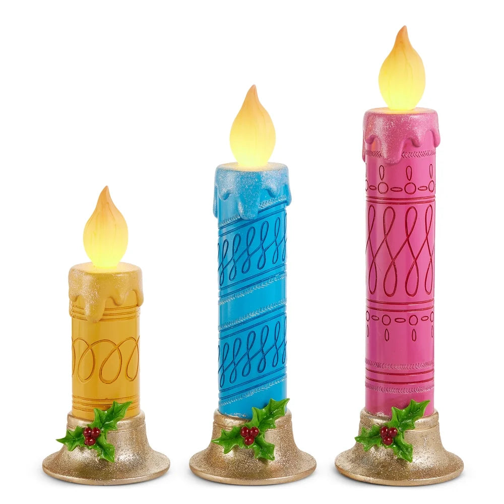12" Festive Glow Battery Operated Candle (YELLOW ONLY)