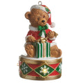 4.5" Lighted Teddy Bear on Drum Ornament