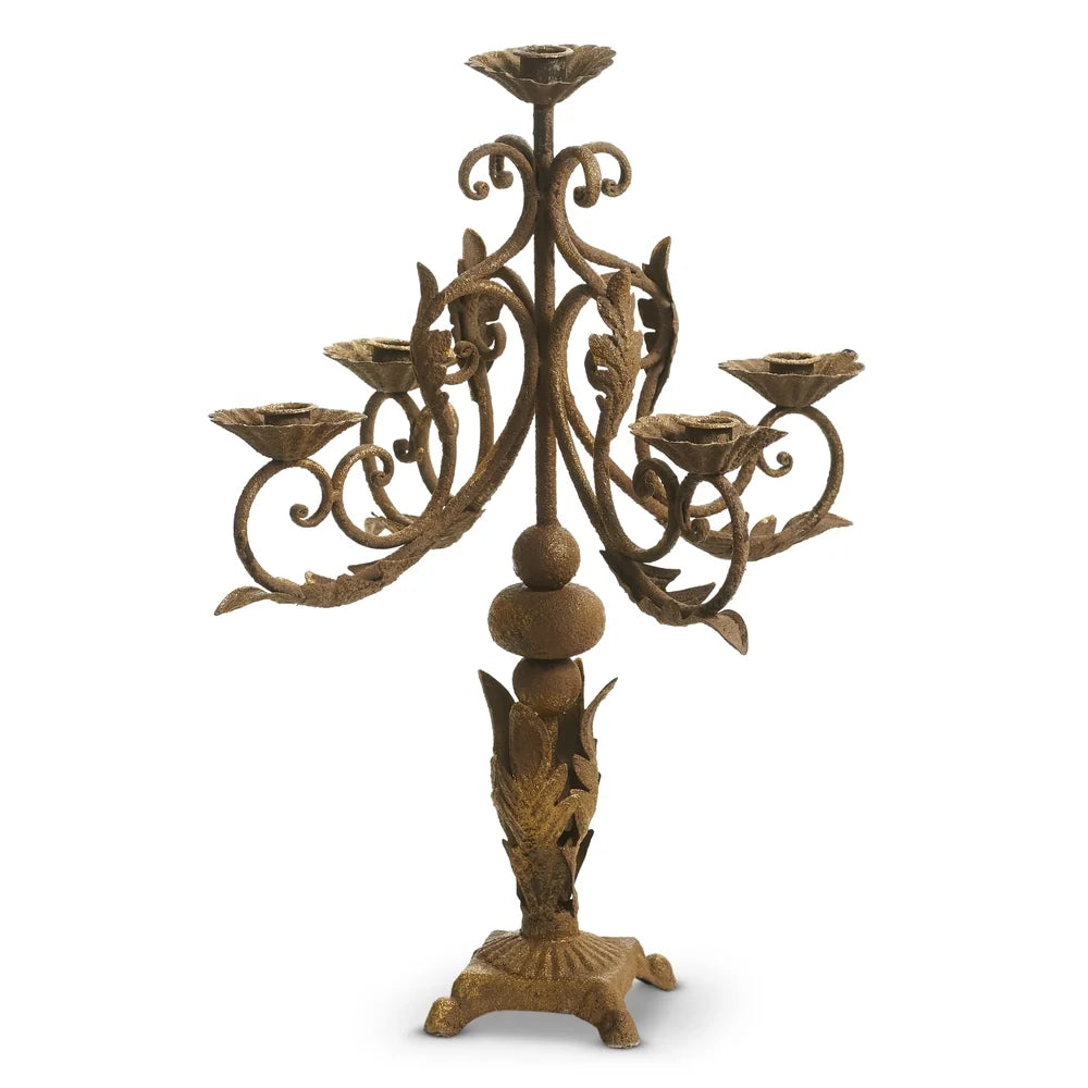 19.75" Antique Gold Candelabra SHIPS 9/1/2026