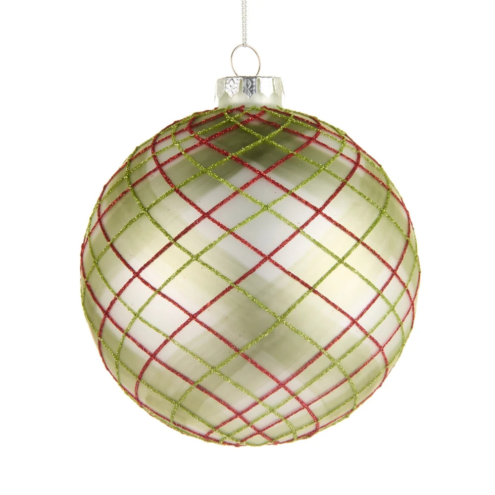 5" Plaid Ball Ornament SHIPS 9/1/2026