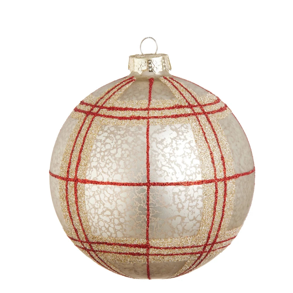5" Plaid Ball Ornament