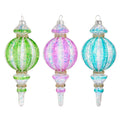 7.5" Bright Stripe Finial Ornament (BLUE ONLY)