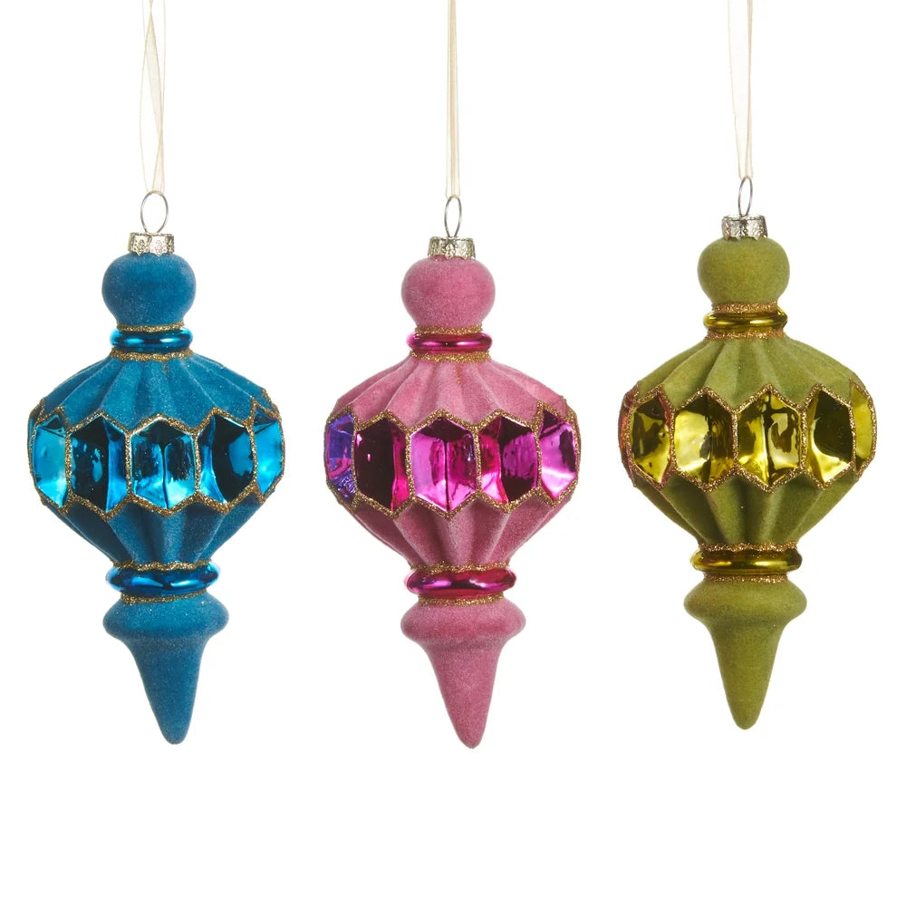 5.5" Jewel Band Finial Ornament (BLUE ONLY)