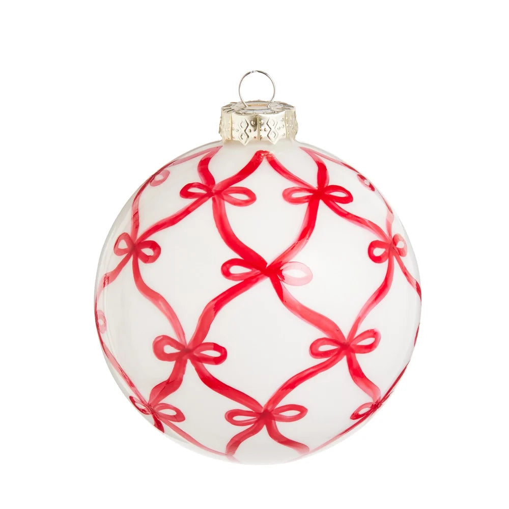 4" Red Bow Trellis Ornament