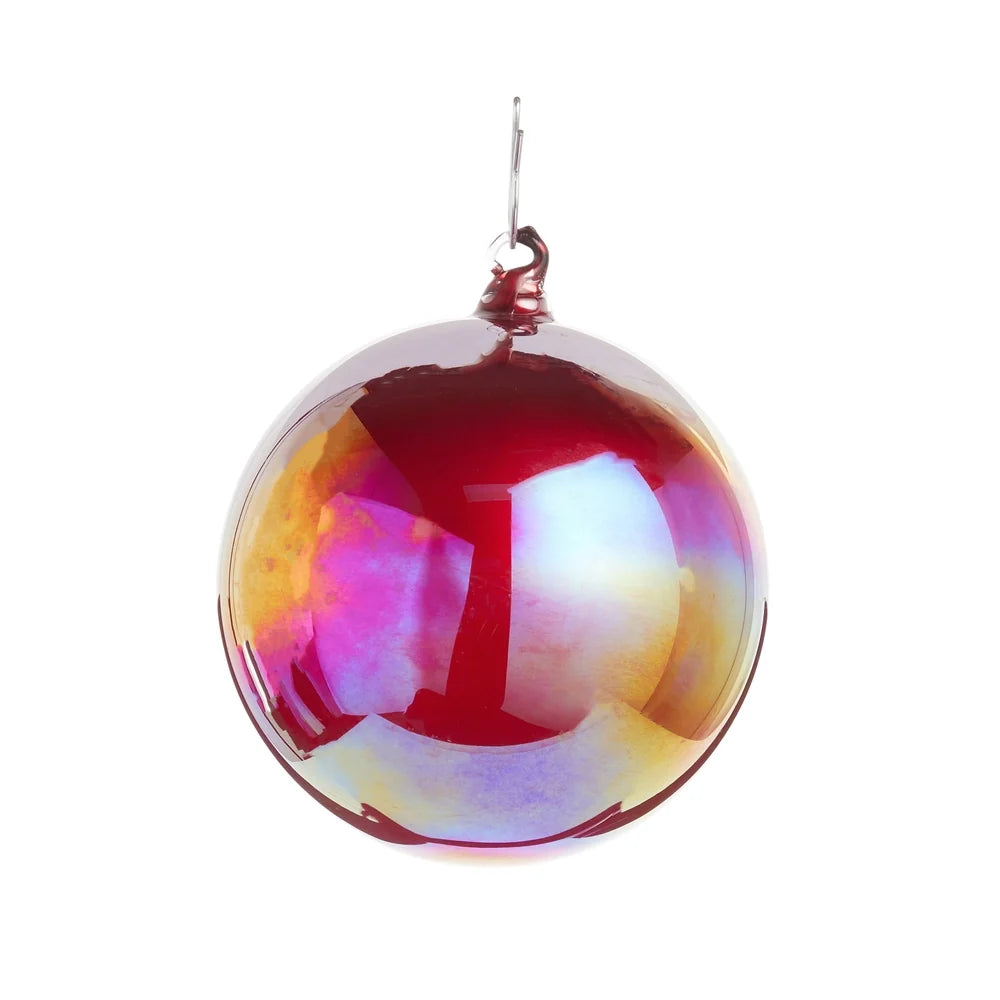 4" Red Iridescent Ball Ornament SHIPS 9/1/2026