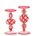 8" Red and Green Stripe Candle Holders (SMALL ONLY)SHIPS 9/1/2026