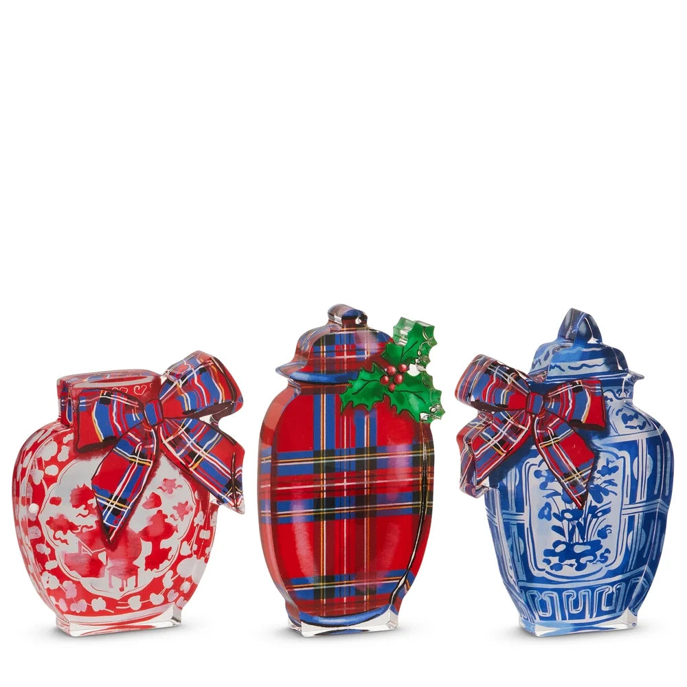 6" Dressed in Plaid Chinoiserie Acrylic Cut Out (CENTER ONLY)SHIPS 9/1/2026