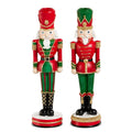 10" Red and Green Nutcracker Candlesticks (GREEN HAT ONLY)