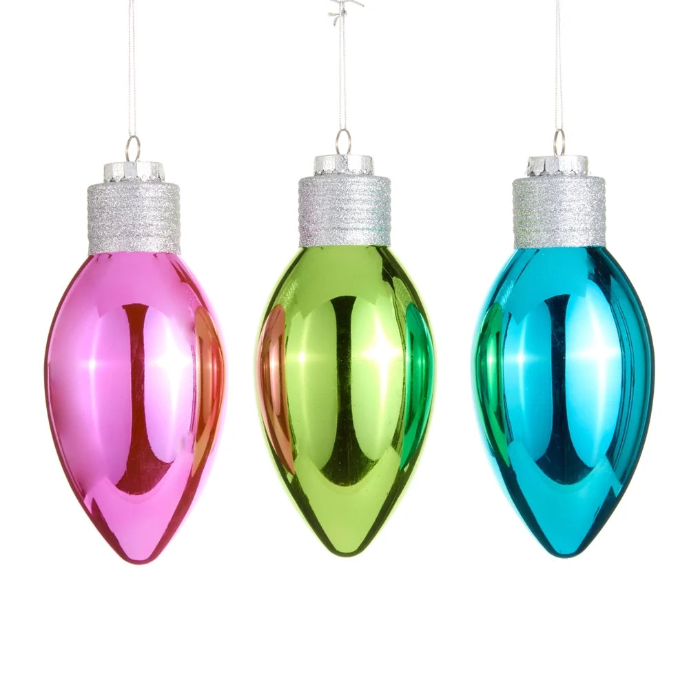 10" Jolly Light Bulb Ornament SHIPS (BLUE ONLY)