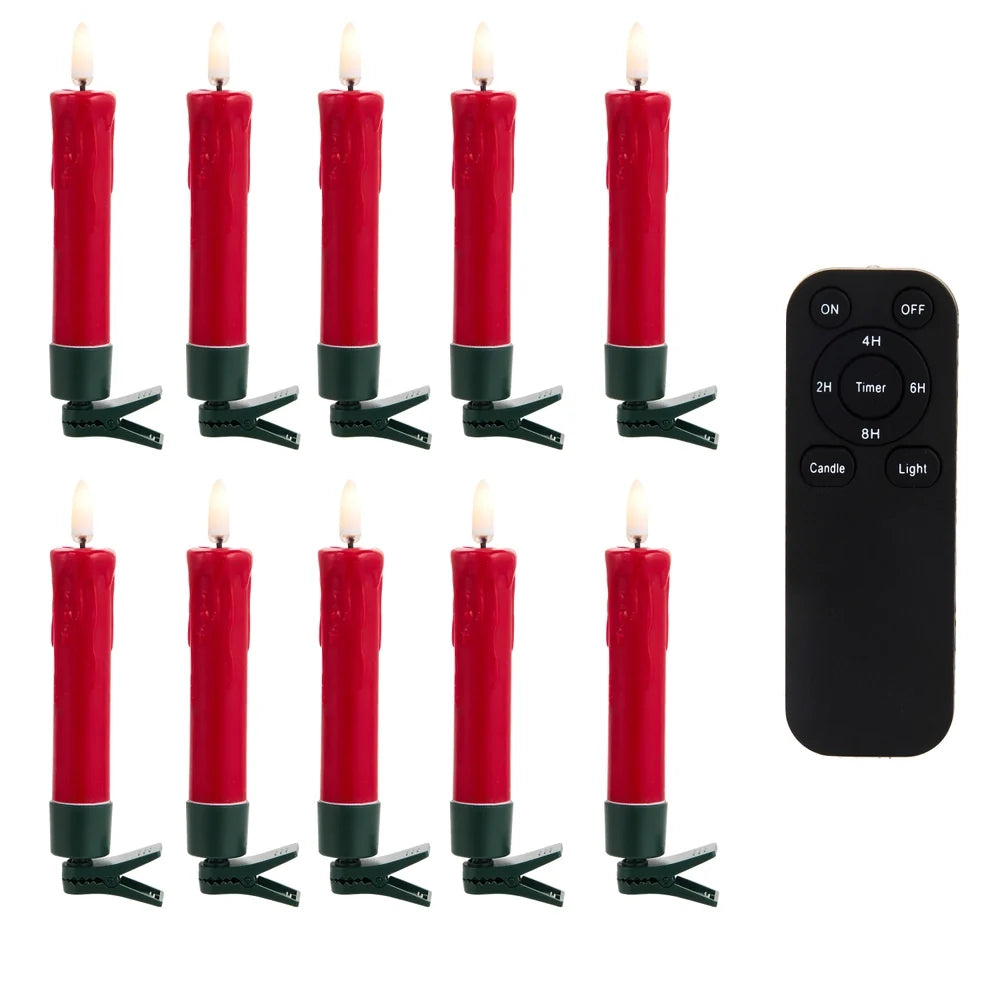 5" Clip-On Drip Red Candles with Remote