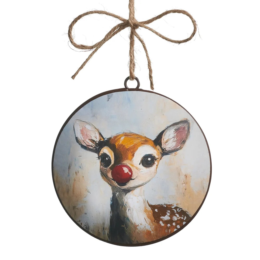 5" Red Nosed Wonder Disc Ornament SHIPS 9/1/2026