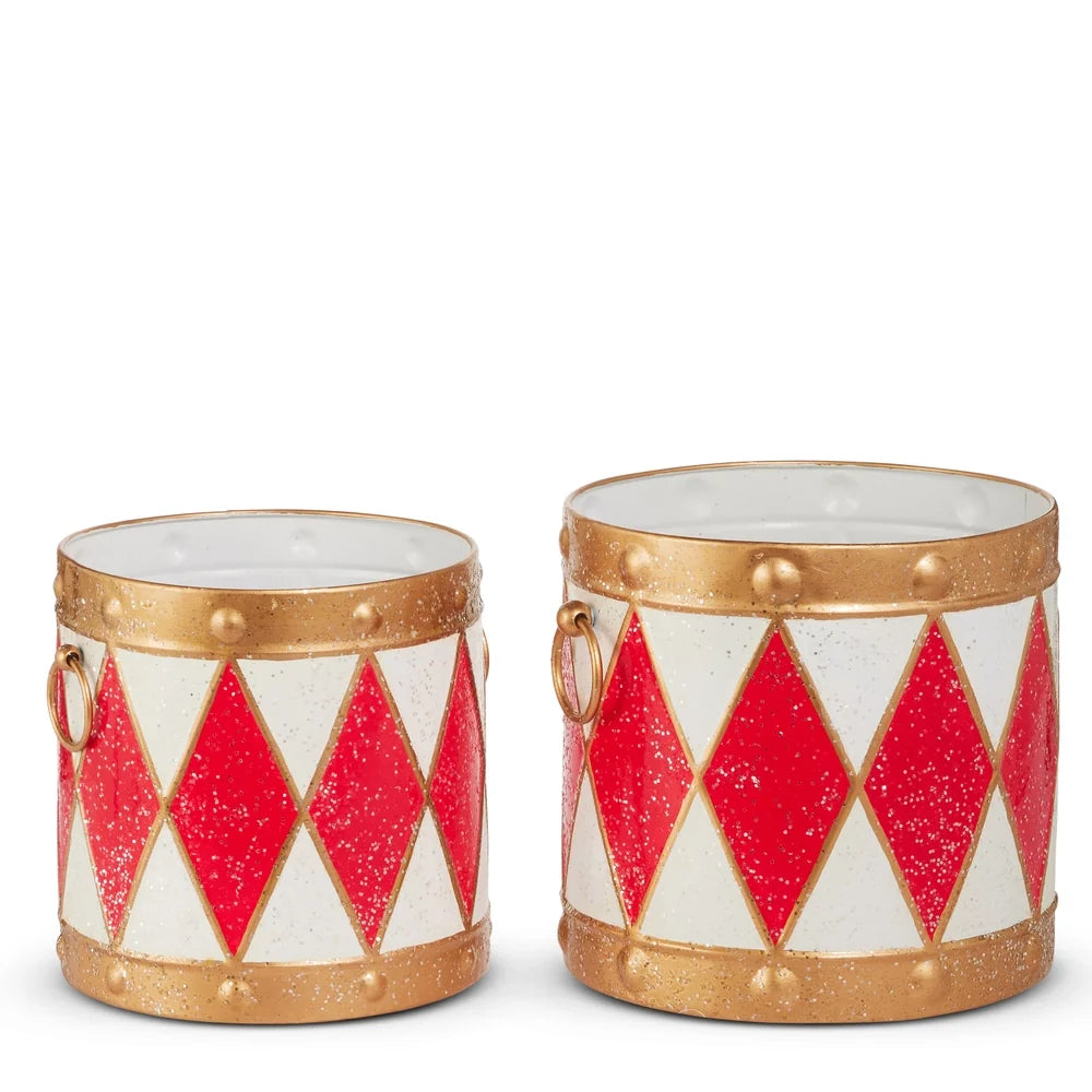 8.5" Red and White Drum Buckets (SMALL ONLY)
