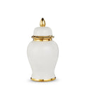 14.5" White and Gold Ginger Jar