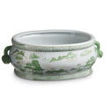 17" Green and White Planter