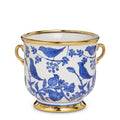 7.5" Blue Bird Cache Pot with Handles