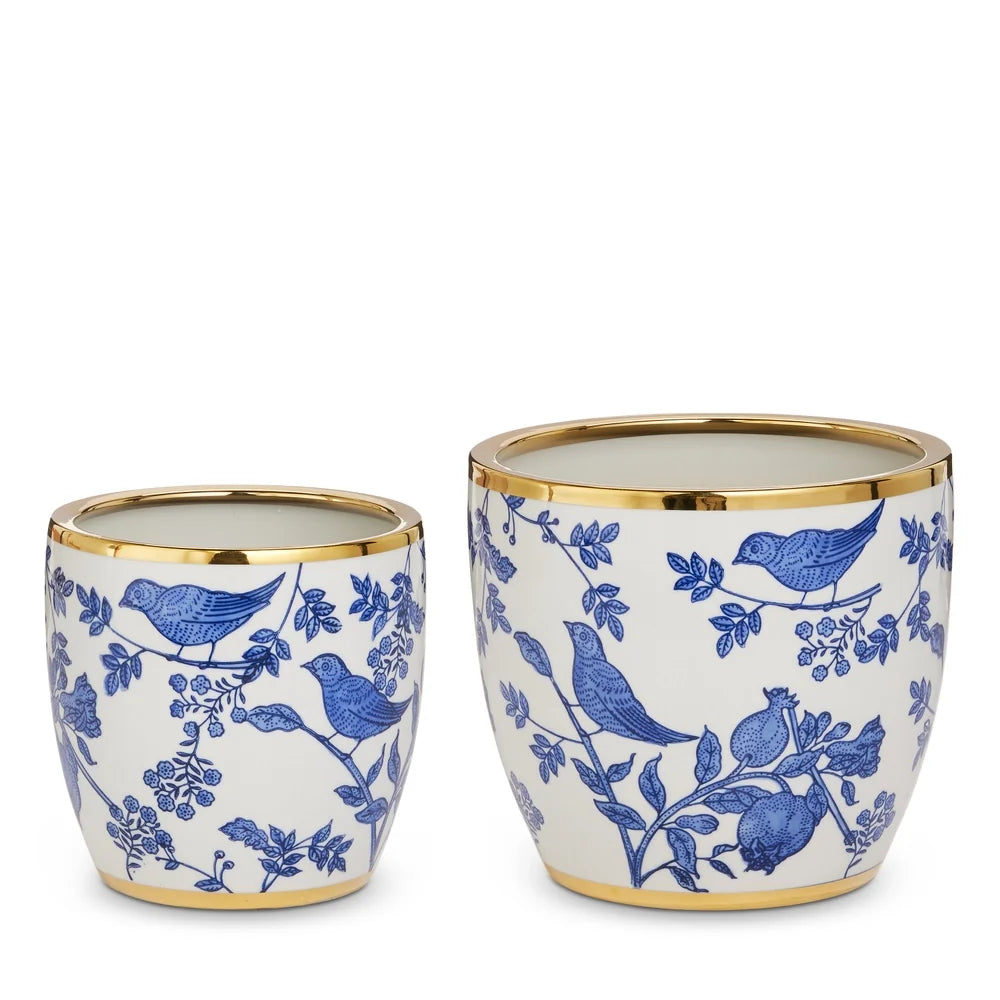 8" Blue Bird Cache Pot (LARGE ONLY)