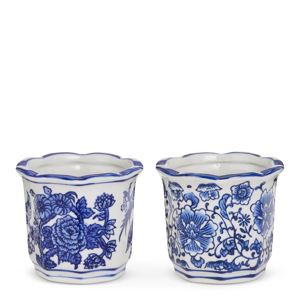 4" Mini Blue and White Pots (RIGHT ONLY) SHIPS 9/1/2026