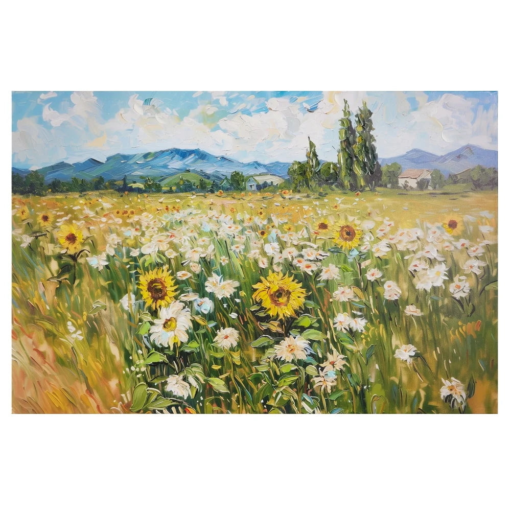 35.5" Wildflower Valley Textured Wall Art