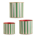 8.5" Yuletide Stripes Decorative Buckets (SMALL ONLY)