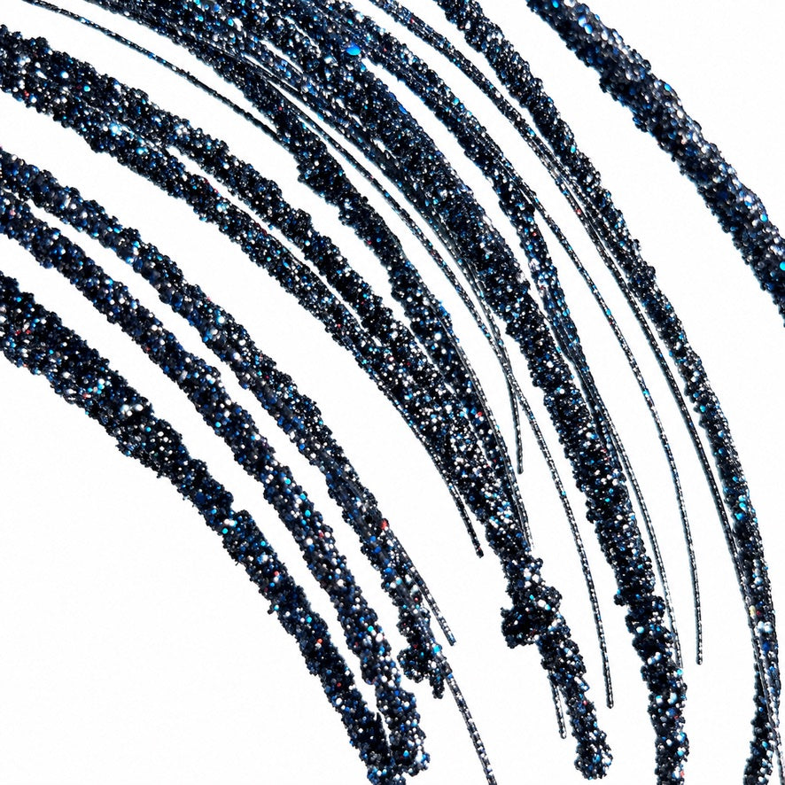 35" Midnight Blue Beaded Spray